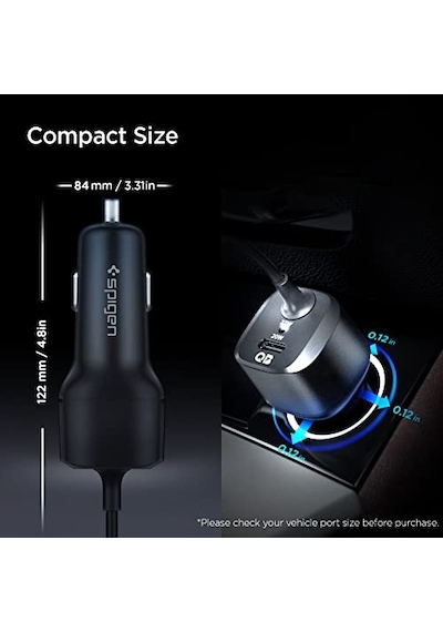 Spigen 47w Usb-c 2 Port Araç İçi Hızlı Şarj Aleti + Lightning Şarj Kablosu Güç Adaptörü Çakmaklık İphone & İpad Type-c - Acp04205 Spigen Tr li Spigen 47w Usb-c 2 Port Araç İçi Hızlı Şarj Aleti + Lightning Şarj Kablosu Güç Adaptörü Çakmaklık İphone & İpad Type-c - Acp04205 Spigen Tr li