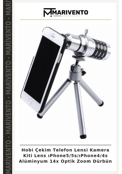Hobi Çekim Telefon Lensi Kamera Kiti Lens Iphone5/5s/ıphone4/4s Alüminyum 14x Optik Zoom Dürbün