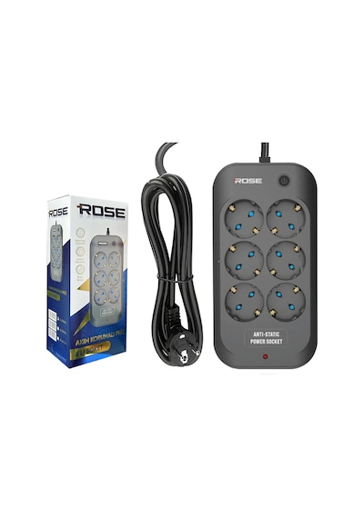 Altılı Akım Korumalı Priz Anti Static 3x1.5 2mt Rose Gr-600-2m