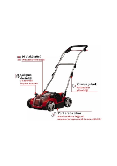 Einhell GE-SC 36/35 Li - Solo, Akülü Çim Havalandırma (Akü ve şarj Hariç - 3420680