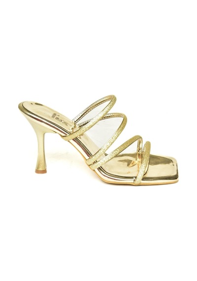 Fox Shoes P590033914 Altın Sim Kalın Topuklu Kadın Ayakkabı Altın