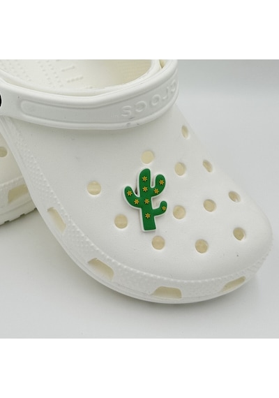 Crocs Terlik Süsü Ve Aksesuarı , Çanta Süsü Jibbitz Kaktüs 06 Görsel Figür Aksesuar Yeşil-hardal-beyaz