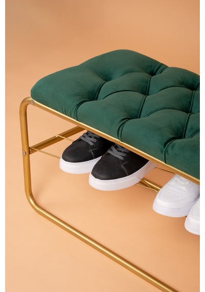 Ayakkabılık Puf Bench Döşemeli Kapı Girişi Puf Kapı Girişi Düzenleyici Düğmeli Tel Raflı Gold Ayakkabılık Puf Bench Döşemeli Kapı Girişi Puf Kapı Girişi Düzenleyici Düğmeli Tel Raflı Gold