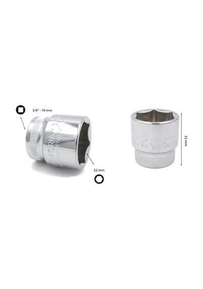 Ceta Form 22 mm 3/8” 6 Köşe Lokma Anahtar C12-H22