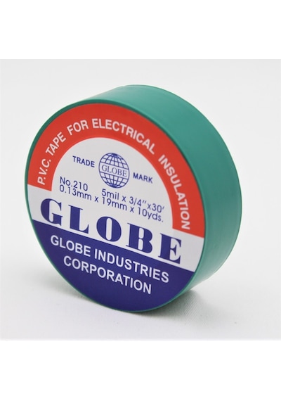 Globe Pvc Elektrik İzolasyon Bant "0.13x19x10yrds" Yeşil