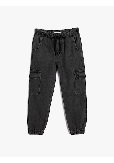 Koton Çocuk Jogger Kot Pantolon Cepli Pamuklu Gri 5wkb40009td Gri
