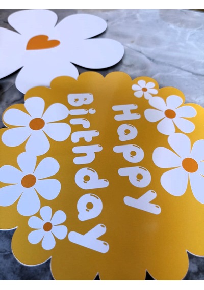Papatya Konsept Büyük Pasta Kürdanı Pasta Süsü Cupcake Süsü 7parç