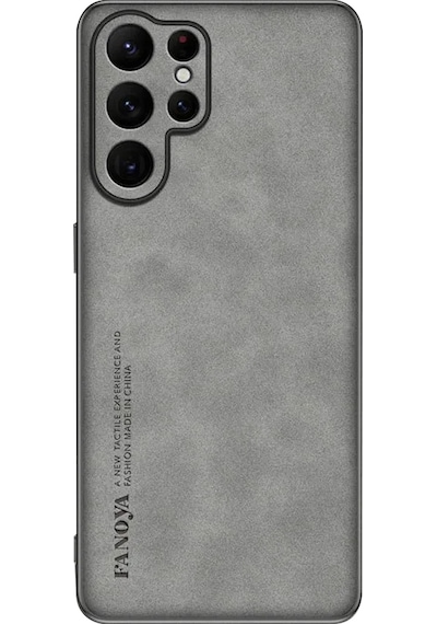 Microcase Samsung Galaxy S26 Ultra İle Uyumlu Luxury Leather Series Deri Desenli Plastik Koruma Kılıf - Al8125 Gri