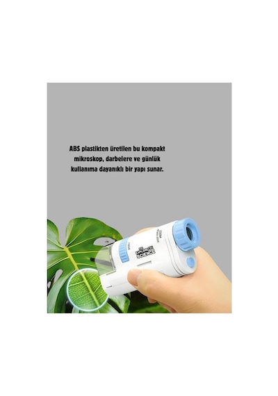 Azemax Taşınabilir Taşınabilir Mini Mikroskop Led Işıklı 80x 200x Büyü