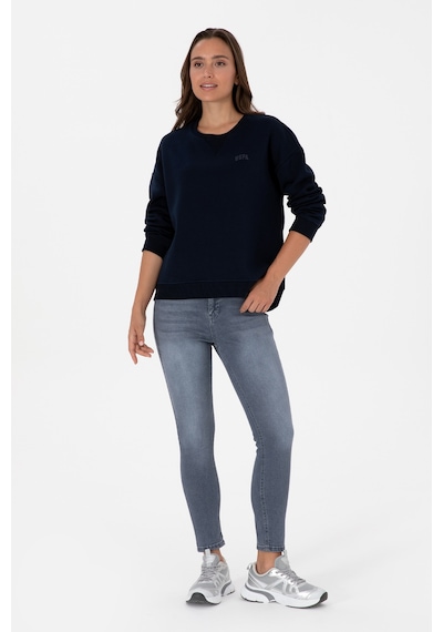 U.S. Polo Assn. Kadın Lacivert Şardonlu Bisiklet Yaka Basic Sweatshırt 50313586-VR033