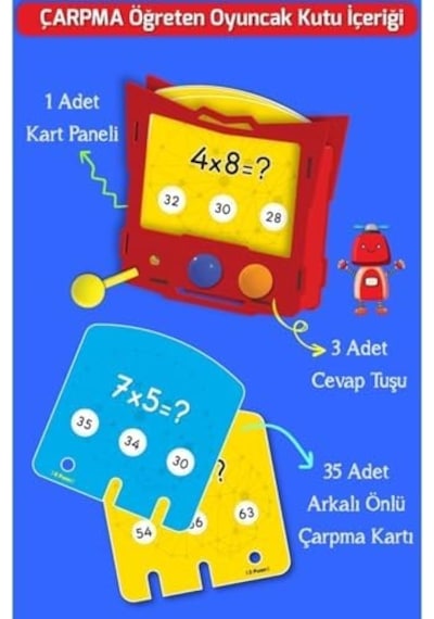 Yükselen Zeka Matematik Kutusu Çarpma Öğreten Oyuncak, Tyc00152064546