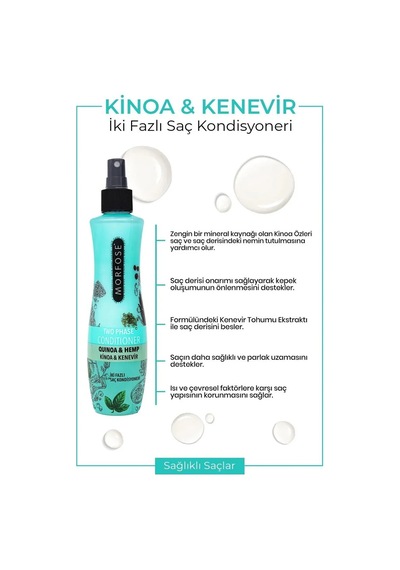 Jenerik Çift Fazlı Kinoa & Kenevir Kondisyoner Fön Suyu 240 Ml - Mrfs