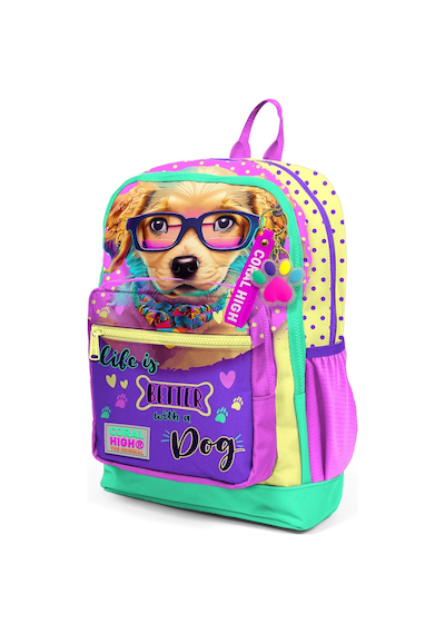 Coral High Kids Sarı Pembe Sevimli Köpek Desenli Okul Çantası 23752