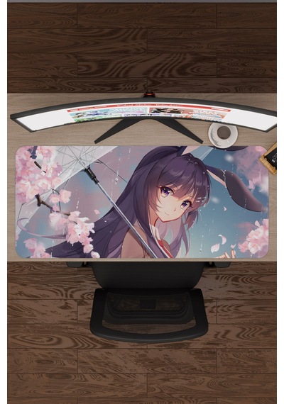 Bunny Girl Senpai Anime V4 - 90x40 Xxl Gaming Kauçuk Kaymaz Taban Mouse Pad Fare Altlığı