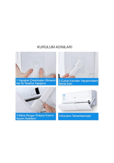 Hymark Ayarlanabilir Delikli Klima Hava Yönlendirici 58-105 Cm Klima Çarpması Siperliği Aparatı
