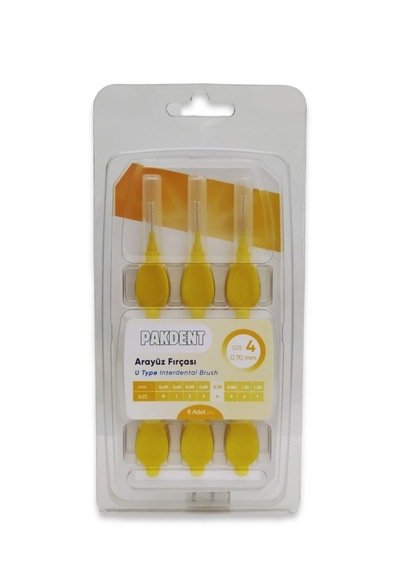 Pakdent Arayüz Fırçası 0,70 Mm 6'lı - Sarı
