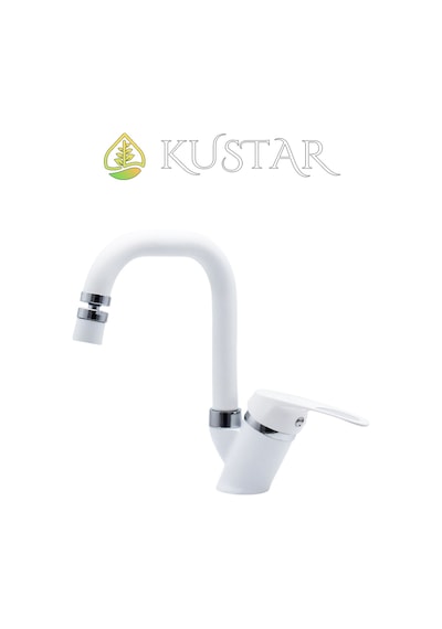 Kustar Lexus Beyaz Mix Kuğu Aç Kapa Banyo Oynar Başlık 360 Ayarlanabilir Lavabo Bataryası