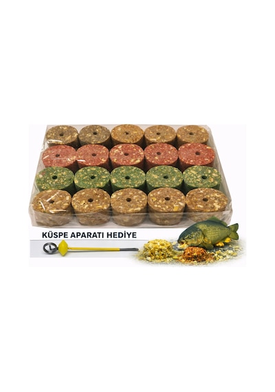 Sazan Balık Avı Delikli Silindir Karışık Küspe 100 Gr 20 Adet