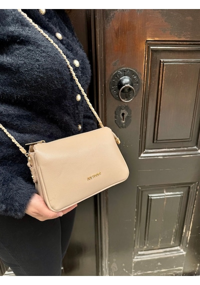 Just Polo Kadın Zincir Askılı Günlük Ve Özel Kullanıma Uygun Şık Tasarımlı Omuz & Çapraz Çanta Shoulder Bag Vizon