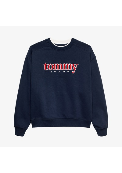 Tommy Hilfiger Erkek 90s Texture Graphic Erkek Lacivert Sweatshirt Dm0dm22373