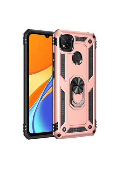Xiaomi Redmi 9c Uyumlu Kılıf Sofya Yüzüklü Silikon Kapak - Rose