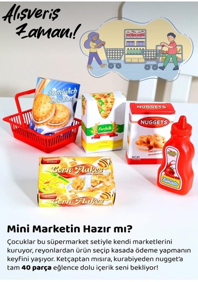 40 Parça Yazar Kasa Küçük Kasiyerler İçin Zengin İçerikli Eğitici Yazar Kasa Oyun Seti