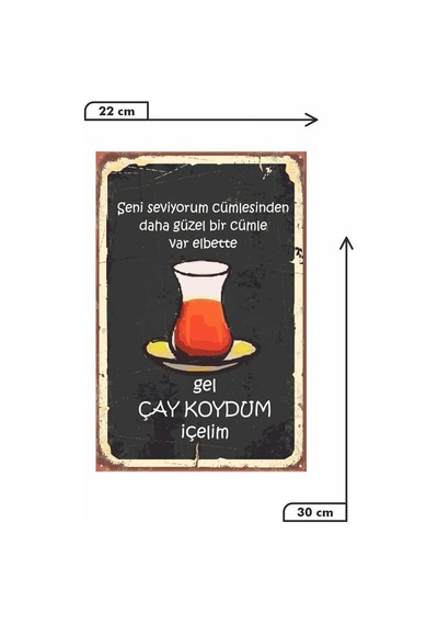 Gel Çay Koydum Içelim Retro Vintage Drtr0002 Ahşap Mdf Tablo