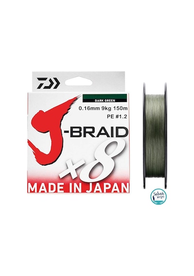 Daiwa J Braid Pe 8X Ip Misina 0.16Mm 9Kg 150Mt Koyu Yeşil