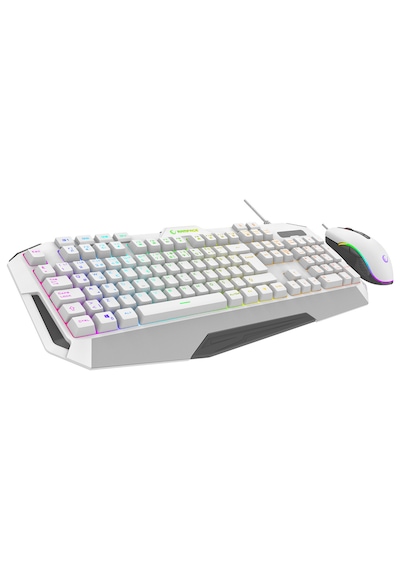Rampage Km-34 Glare Beyaz Usb Rgb Aydınlatmalı Q 12800 Dpı Mouse Gaming Oyuncu Klavye Set
