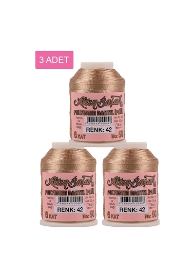 3 Adet Altınbaşak Oya Ve Dantel İpi 20 Gr - Royaleks - No: 042