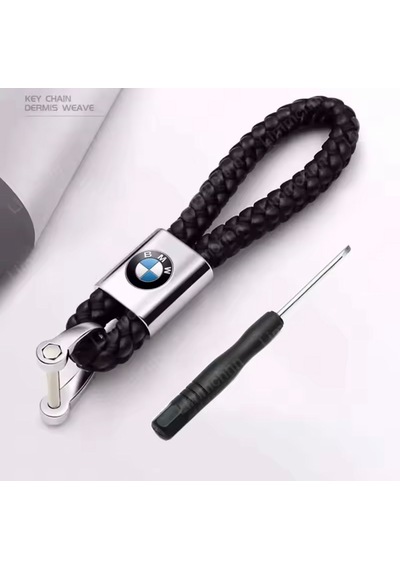 Bmw İle Uyumlu Siyah Deri Örgülü Anahtarlık Aksesuar E46 E60 E90