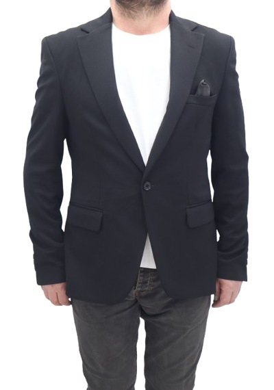Twenhil Dmctekstil Erkek Siyah 201 Düz Klasik Kesim Normal Kalıp Çift Düğme Blazer Ceket