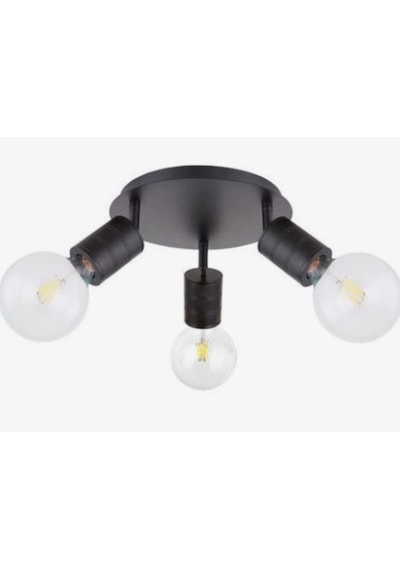 Mylights Demet Habek Modern Spor Tavan Plofonyer Avize Üçlü Avize E27 Duylu Siyah