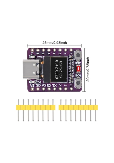Esp32-c3 Oled Wifi Bluetooth Board Esp32-c3 0,42 İnç Oled Geliştirme Kartı