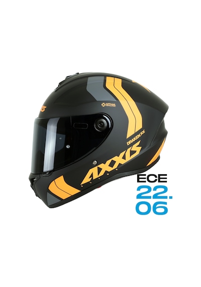 Axxis Draken S Slide Kapalı Kask Mat Siyah - Turuncu