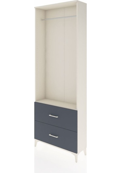 Arges Dolap Tek Raflı 2 Çekmeceli Tek Askılı 88x30x243 Aytaşı-antrasit Aytası