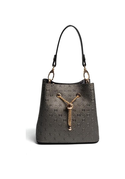 Silver Polo Sp1266 Kadın Çapraz Çanta Logolu Platin-siyah