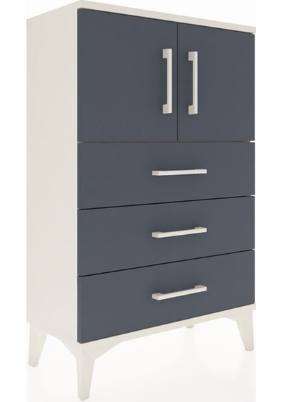 Arges Komodin Tek Raflı 3 Çekmeceli 2 Kapaklı 60x30x96 Aytaşı... Aytaşı