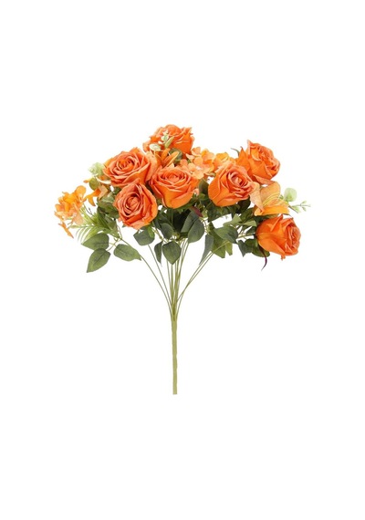 Yapay Gül Lilyum Ortanca Demeti 49 Cm Turuncu-10052