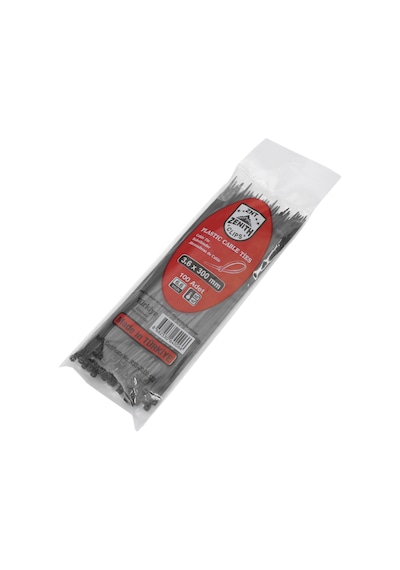 Zenith Kablo Bağı & Plastik Kelepçe & Cırt Kelepçe Siyah 100 Adet 3.6X300 30Cm