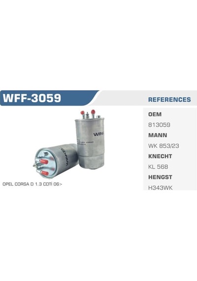 WINKEL WFF-3059 Mazot Filtresi Corsa D 06- 1.3 Cdtı Z13Dt Z13Dth Z13Dtj