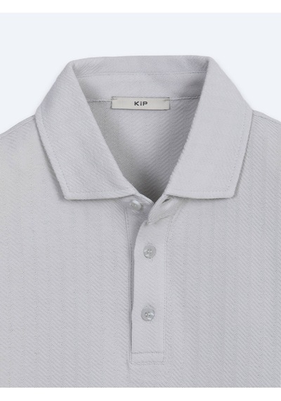 Kip Gri Çizgili %100 Pamuk T-shirt
