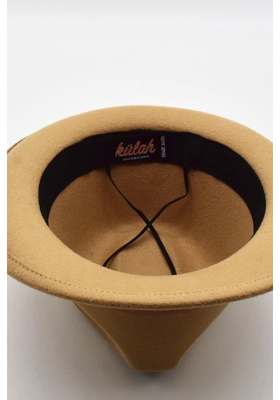 Külah Erkek Bej Keçe Trilby Fötr Şapka - Bej
