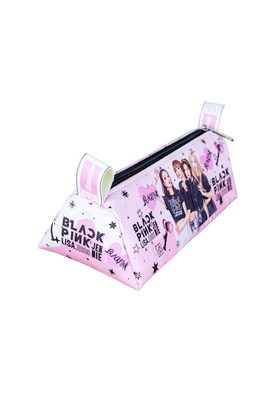 Kalem Kutusu Black Pink Blink Üçgen Tasarım Vegan Deri Kalemlik