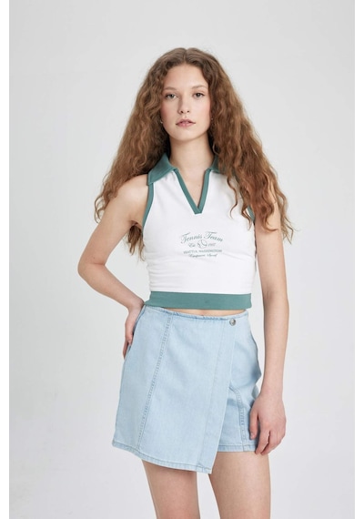 Defacto Yüksek Bel Mini Jean Şort Etek B8292AX24SMNM85 İndigo
