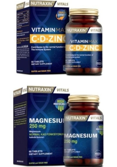 Vitamin Max C Vitamini,d Vitamini Ve Çinko Takviyesi 60 Tablet+ Magnezyum Takviyesi 250mg