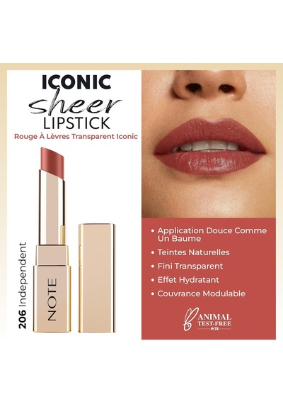 Cosmetics Iconic Sheer Lipstick 206 Independent Nemlendirici Parlak Ruj, Nude Çok Renkli