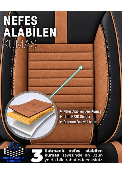 Citroen C5 Phantom Taba Tay Tüyü Oto Koltuk Kılıfı Tam Set -ortopedik-kolay -terletmez 2000-2008