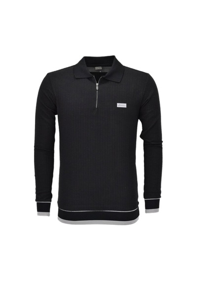 Dynamo Erkek Spor Mevsimlik Polo Yaka Sweatshirt Bgl-st03932 Siyah