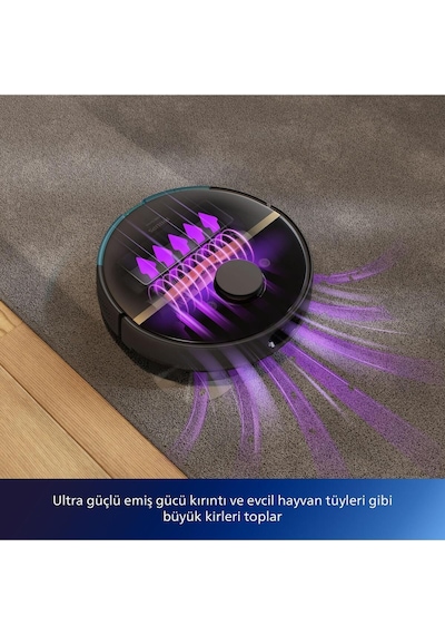 Philips Homerun 7000 Serisi Aqua XU7000/01 Akıllı Robot Süpürge Siyah - Gold (Teşhir)